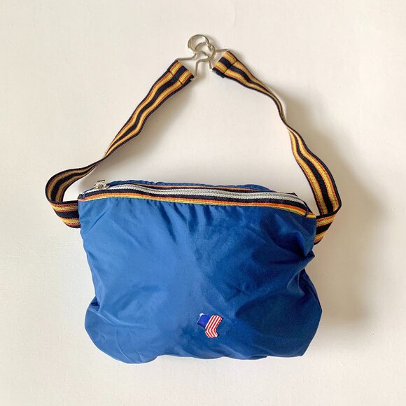 Vintage K-Way Windbreaker Jacket Blue Zip Up Blokecore Athleisure Fanny Pack - Picture 10 of 15